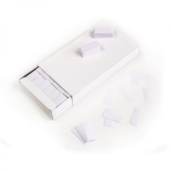 Confeti rectangular biodegradable brick blanco