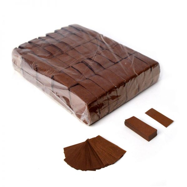Confeti rectangular biodegradable marrón