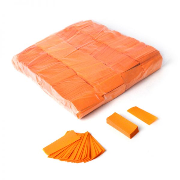Confeti rectangular biodegradable naranja